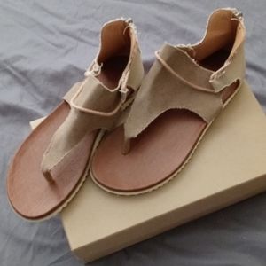 Sandals (brand new/never worn) zip up in back